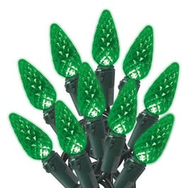 Christmas LED Light Set, C6, Green, 70-Ct.