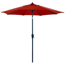 Patio Market Umbrella, Steel Frame, Red Polyester, 9-Ft.