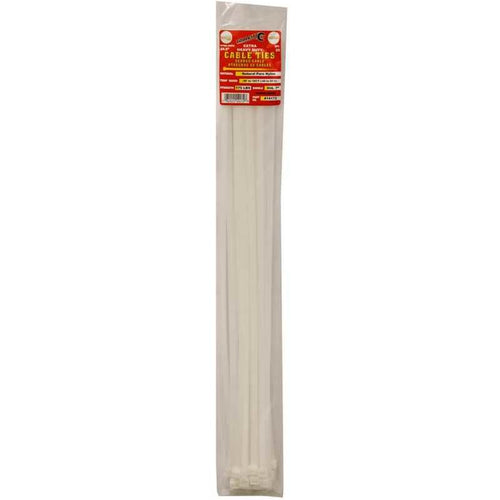 Tool City 24.9 in. L White Cable Tie 25 Pack (24.9, White)