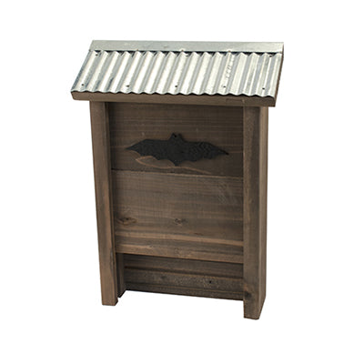 Rustic Farmhouse Bat House-galvanized roof & Bat accent