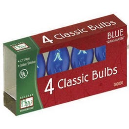 Christmas Lights Replacement Bulb, C7, Blue Transparent, 4-Pk.