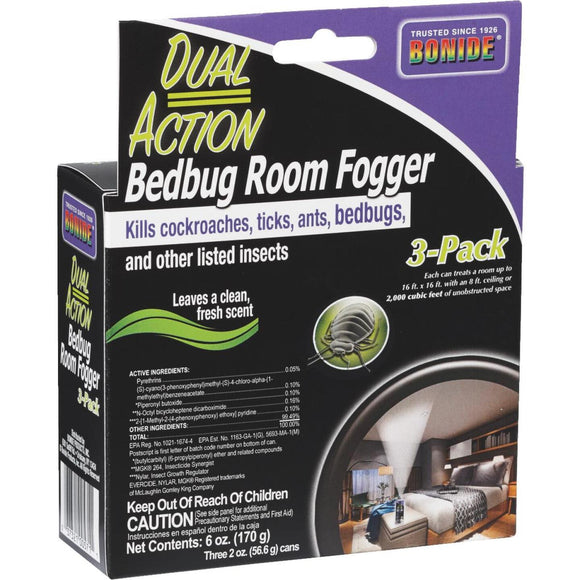 Bonide 6 Oz. Dual Action Bedbug Indoor Insect Fogger (3-Pack)