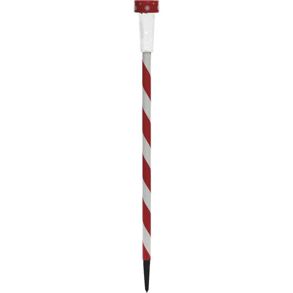 Solaris 27 In. LED Solar Striped Holiday Garden Stake