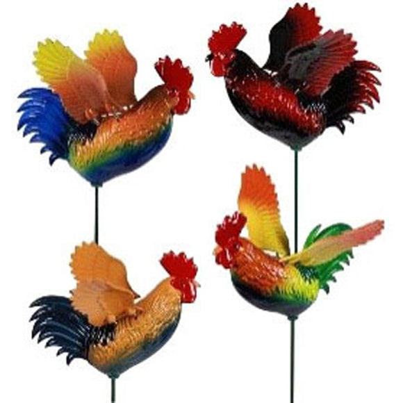 EXHART WINDY WINGS ROOSTER GARDEN STAKE DISPLAY (7 IN-24 PC)