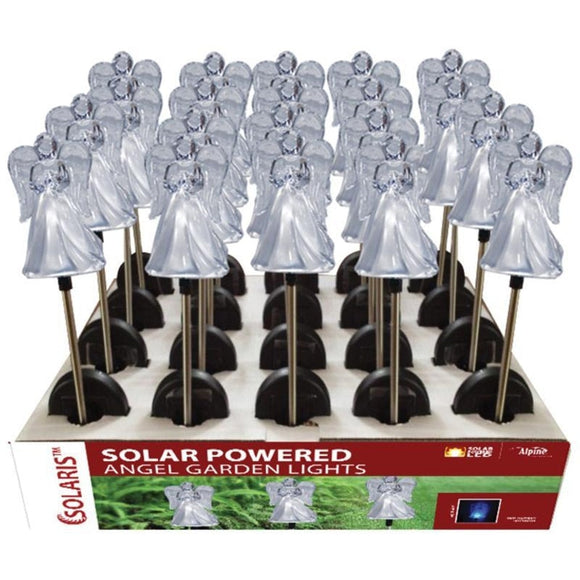 SOLAR ANGEL GARDEN STAKE WITH BLUE LED LIGHT (35 INCH)